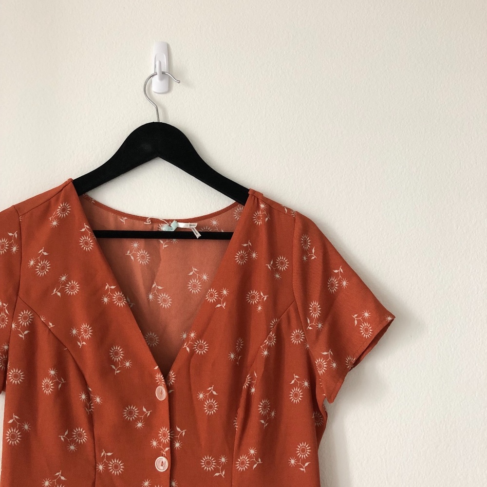 Sunflower teracotta summer dress